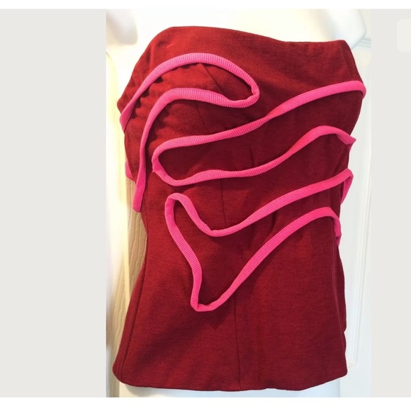 CAMILLA & MARC Valentina Bustier Strapless Tube Top Shirt Blouse Textured Knit - Picture 5 of 9